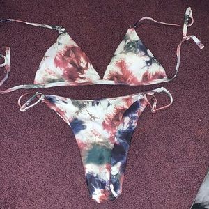 Colorful tie dye bikini set